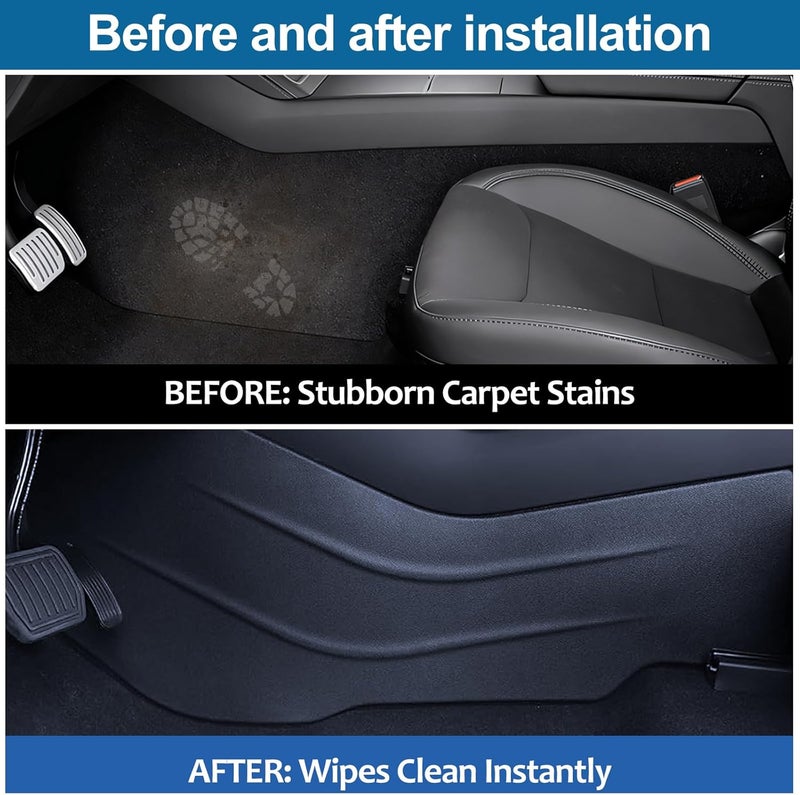 tslmodely 2025 2026 Tesla Model Y Center Console Side Anti-Kick Mats Leather Dead Pedal Side Anti Kick Pads Dust Resistant Pad Protector for New Model Y Launch Series Accessories - Image 3